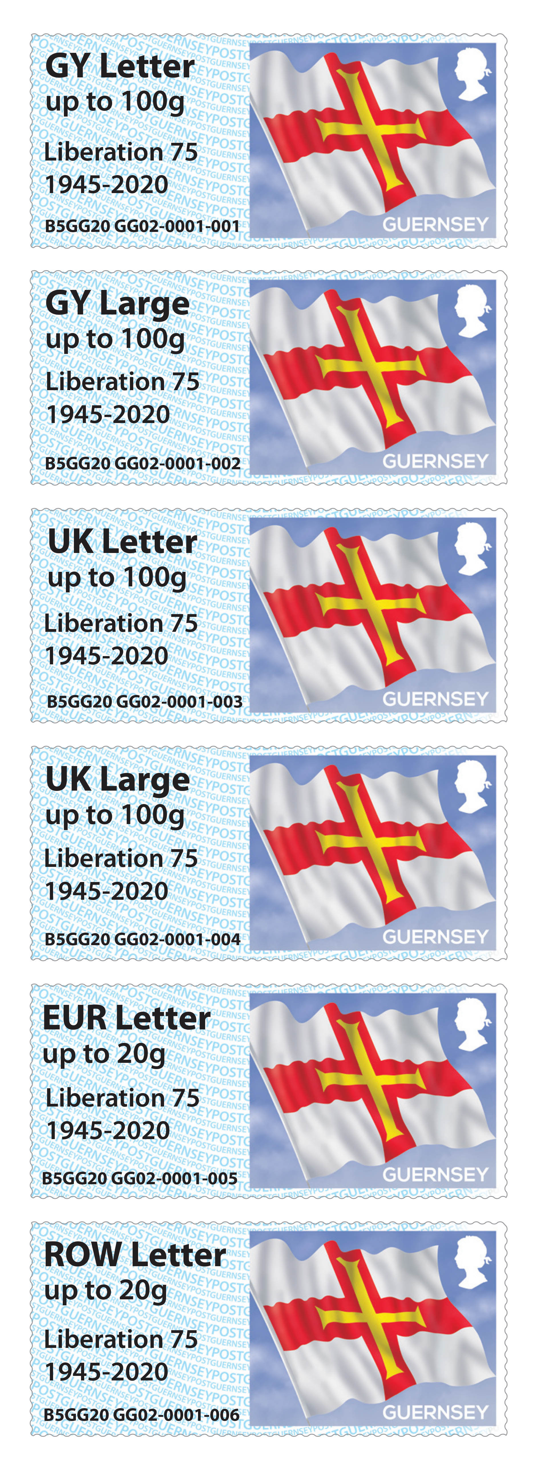 Liberation 75 Overprint for Guernsey's Post & Go stamps